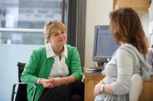 woman consulting someone